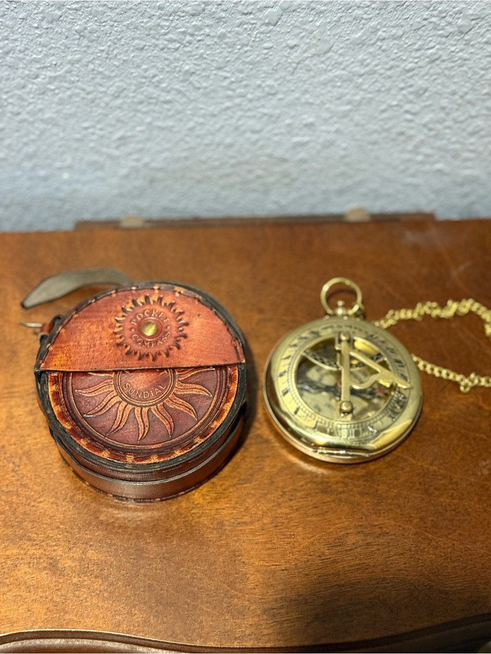 Antique Brass & copper Sundial Compass